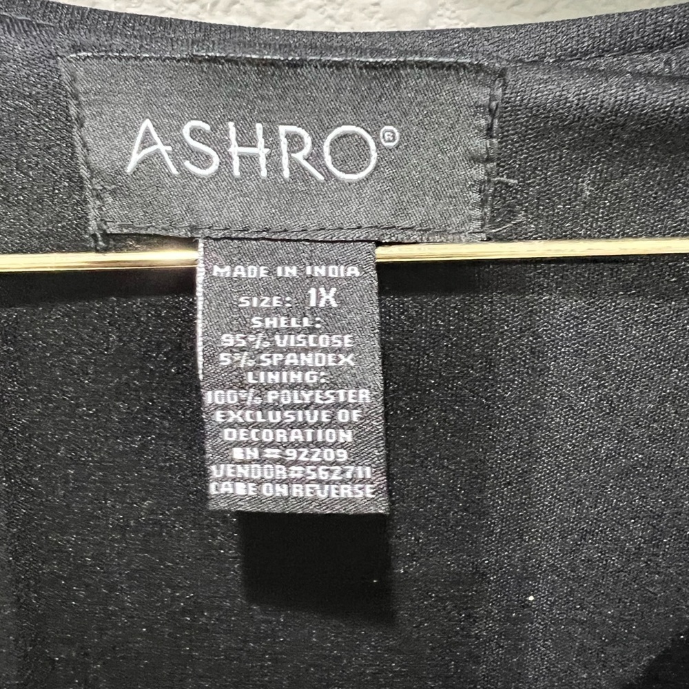Ashro Black Salena Formal Dinner Cocktail Party Club Beaded Sequin Dress Gown 1X - Picture 8 of 11